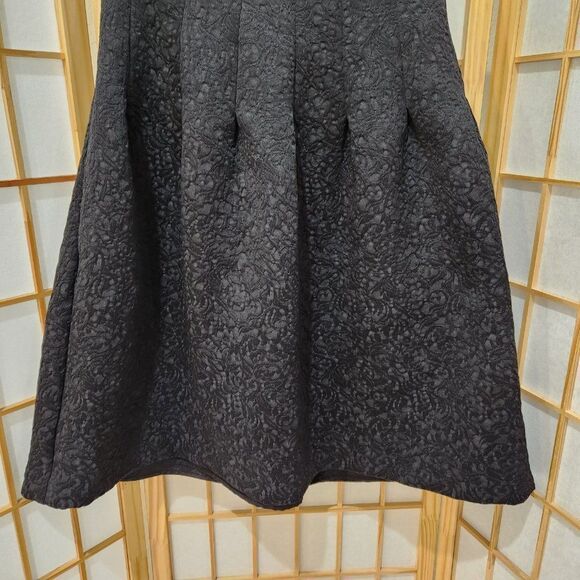 H&M Womens Black Floral Removeable Straps Lined Party Cocktail Dress Sz 12 NWT - Picture 3 of 13